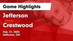 Jefferson  vs Crestwood  Game Highlights - Feb. 21, 2024