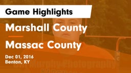 Marshall County  vs Massac County Game Highlights - Dec 01, 2016
