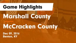 Marshall County  vs McCracken County  Game Highlights - Dec 09, 2016