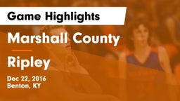 Marshall County  vs Ripley  Game Highlights - Dec 22, 2016