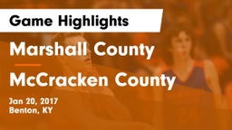Marshall County  vs McCracken County  Game Highlights - Jan 20, 2017