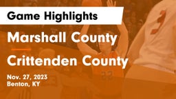 Marshall County  vs Crittenden County  Game Highlights - Nov. 27, 2023