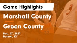 Marshall County  vs Green County Game Highlights - Dec. 27, 2023