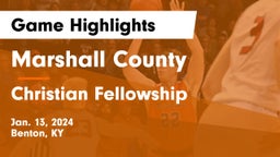 Marshall County  vs Christian Fellowship  Game Highlights - Jan. 13, 2024