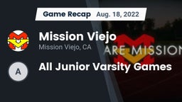 Recap: Mission Viejo  vs. All Junior Varsity Games 2022