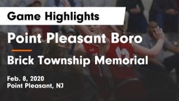 Point Pleasant Boro  vs Brick Township Memorial  Game Highlights - Feb. 8, 2020