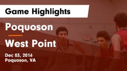 Poquoson  vs West Point Game Highlights - Dec 03, 2016