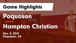 Poquoson  vs Hampton Christian  Game Highlights - Dec. 8, 2018