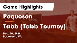 Poquoson  vs Tabb (Tabb Tourney) Game Highlights - Dec. 28, 2018