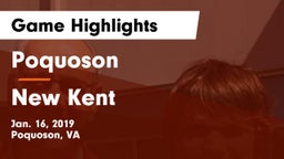 Poquoson  vs New Kent  Game Highlights - Jan. 16, 2019