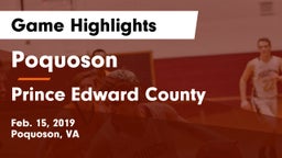 Poquoson  vs Prince Edward County  Game Highlights - Feb. 15, 2019