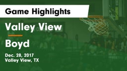 Valley View  vs Boyd  Game Highlights - Dec. 28, 2017