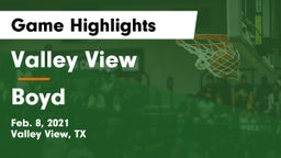 Valley View  vs Boyd  Game Highlights - Feb. 8, 2021