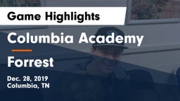 Columbia Academy  vs Forrest  Game Highlights - Dec. 28, 2019
