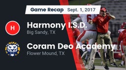 Recap: Harmony I.S.D. vs. Coram Deo Academy  2017
