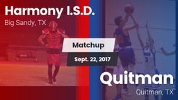 Matchup: Harmony I.S.D. vs. Quitman  2017