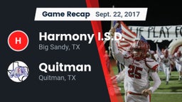 Recap: Harmony I.S.D. vs. Quitman  2017
