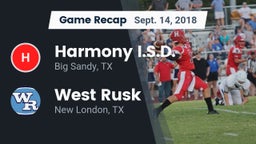 Recap: Harmony I.S.D. vs. West Rusk  2018