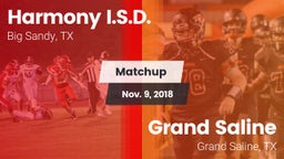 Matchup: Harmony I.S.D. vs. Grand Saline  2018