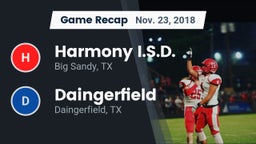 Recap: Harmony I.S.D. vs. Daingerfield  2018