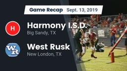 Recap: Harmony I.S.D. vs. West Rusk  2019
