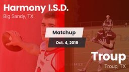 Matchup: Harmony I.S.D. vs. Troup  2019