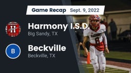 Recap: Harmony I.S.D. vs. Beckville  2022