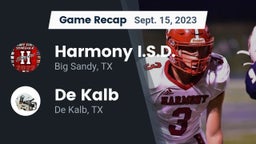 Recap: Harmony I.S.D. vs. De Kalb  2023