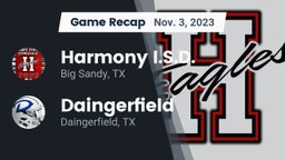 Recap: Harmony I.S.D. vs. Daingerfield  2023