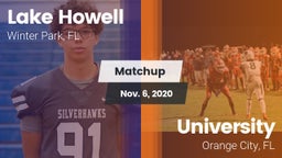 Matchup: Lake Howell High vs. University  2020