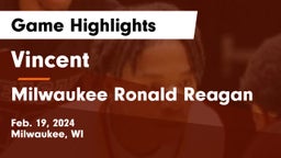 Vincent  vs Milwaukee Ronald Reagan  Game Highlights - Feb. 19, 2024