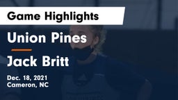 Union Pines  vs Jack Britt  Game Highlights - Dec. 18, 2021