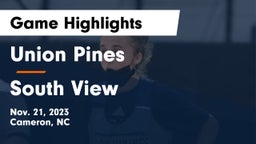 Union Pines  vs South View 	 Game Highlights - Nov. 21, 2023
