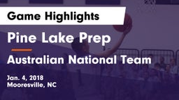 Pine Lake Prep  vs Australian National Team Game Highlights - Jan. 4, 2018