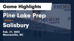 Pine Lake Prep  vs Salisbury  Game Highlights - Feb. 21, 2023