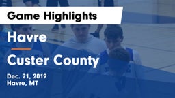 Havre  vs Custer County  Game Highlights - Dec. 21, 2019