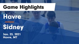 Havre  vs Sidney  Game Highlights - Jan. 23, 2021