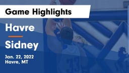 Havre  vs Sidney Game Highlights - Jan. 22, 2022