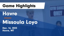 Havre  vs Missoula Loyo Game Highlights - Dec. 16, 2023