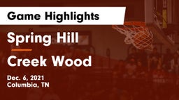 Spring Hill  vs Creek Wood  Game Highlights - Dec. 6, 2021