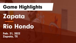 Zapata  vs Rio Hondo  Game Highlights - Feb. 21, 2022