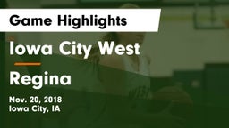 Iowa City West vs Regina  Game Highlights - Nov. 20, 2018