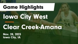 Iowa City West vs Clear Creek-Amana Game Highlights - Nov. 28, 2023
