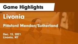 Livonia  vs Pittsford Mendon/Sutherland Game Highlights - Dec. 13, 2021