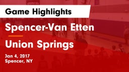 Spencer-Van Etten  vs Union Springs  Game Highlights - Jan 4, 2017