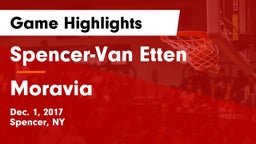 Spencer-Van Etten  vs Moravia  Game Highlights - Dec. 1, 2017