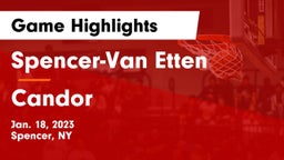 Spencer-Van Etten  vs Candor  Game Highlights - Jan. 18, 2023
