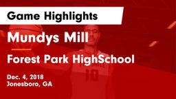 Mundys Mill  vs Forest Park HighSchool Game Highlights - Dec. 4, 2018
