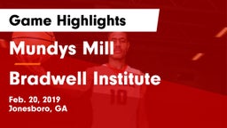 Mundys Mill  vs Bradwell Institute Game Highlights - Feb. 20, 2019
