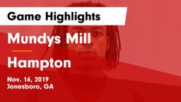 Mundys Mill  vs Hampton  Game Highlights - Nov. 16, 2019